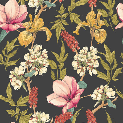 Hoopla Walls Orchid Bloom Ebony Raspberry