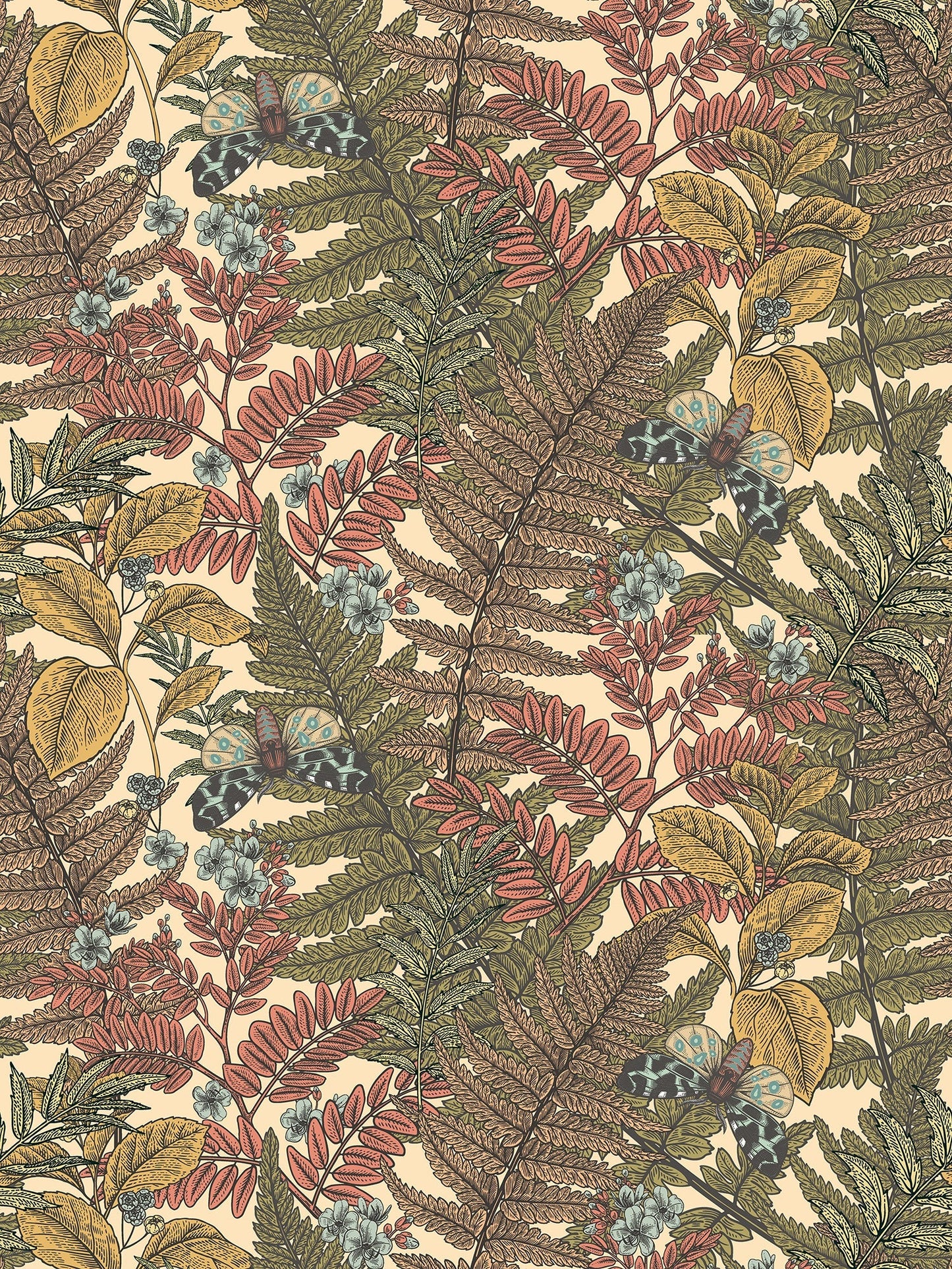 Hoopla Walls Wild Ferns Warm Spice - Hot Tub Shop