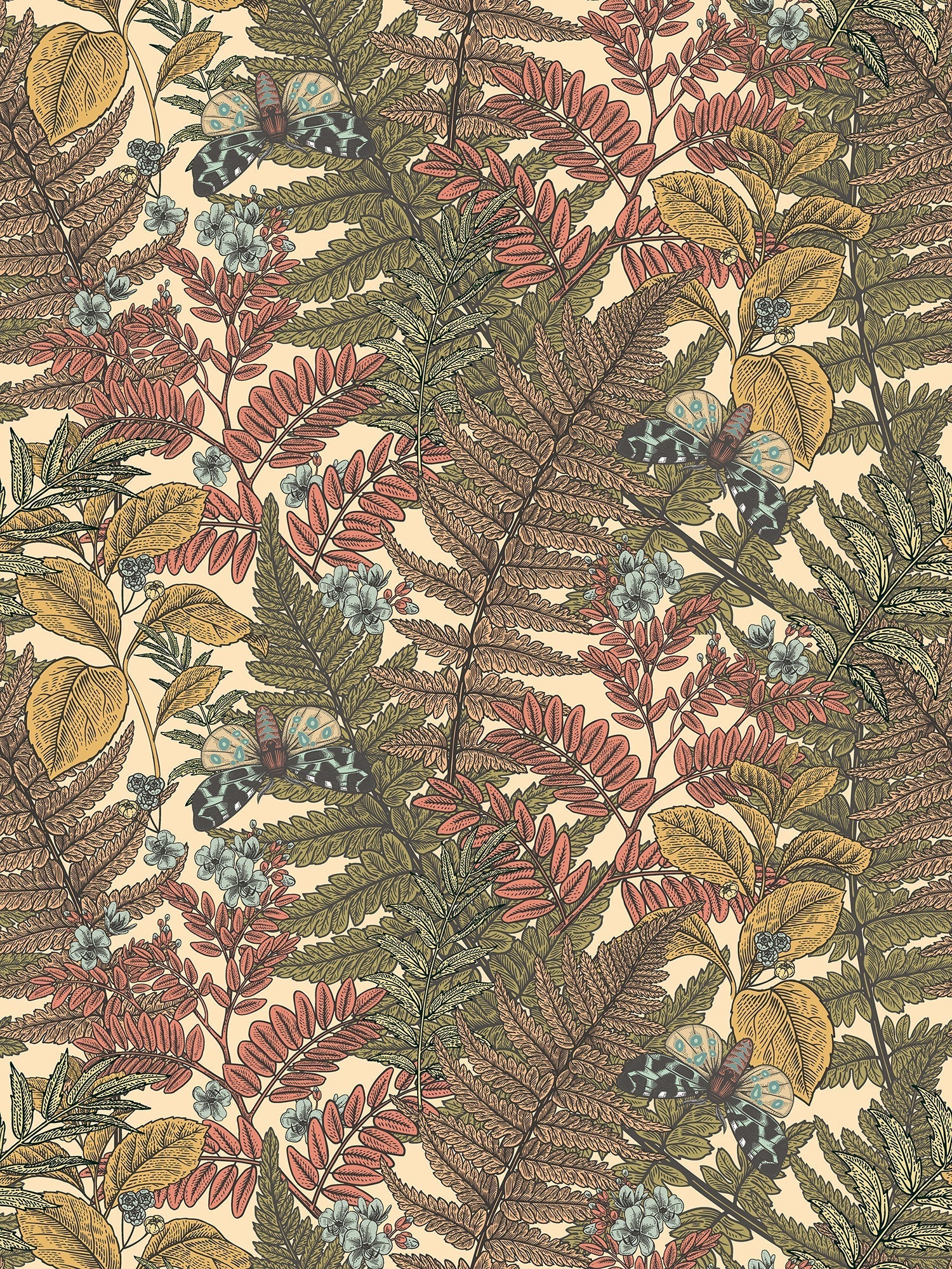 Hoopla Walls Wild Ferns Warm Spice - Hot Tub Shop