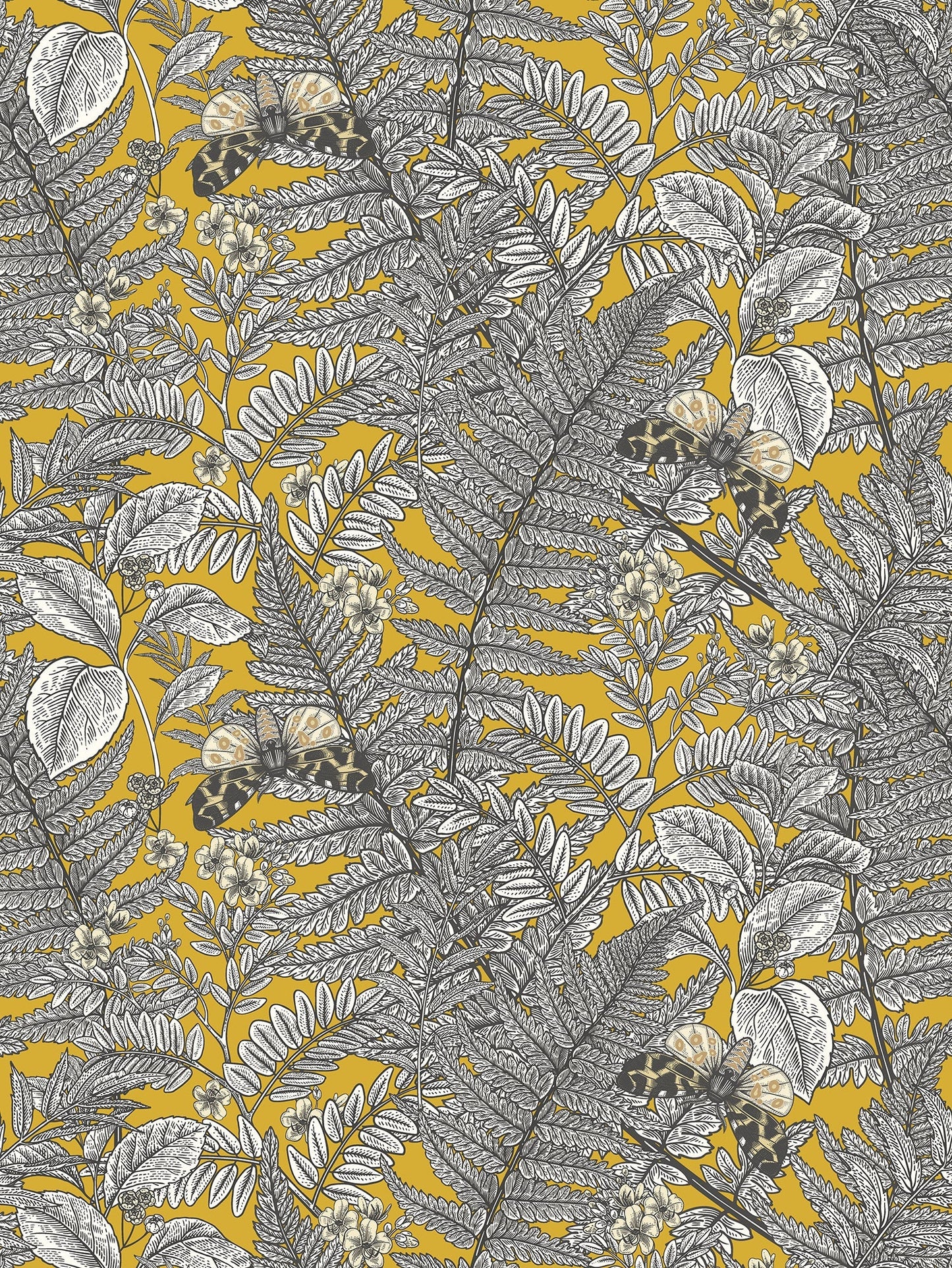 Hoopla Walls Wild Ferns Mustard