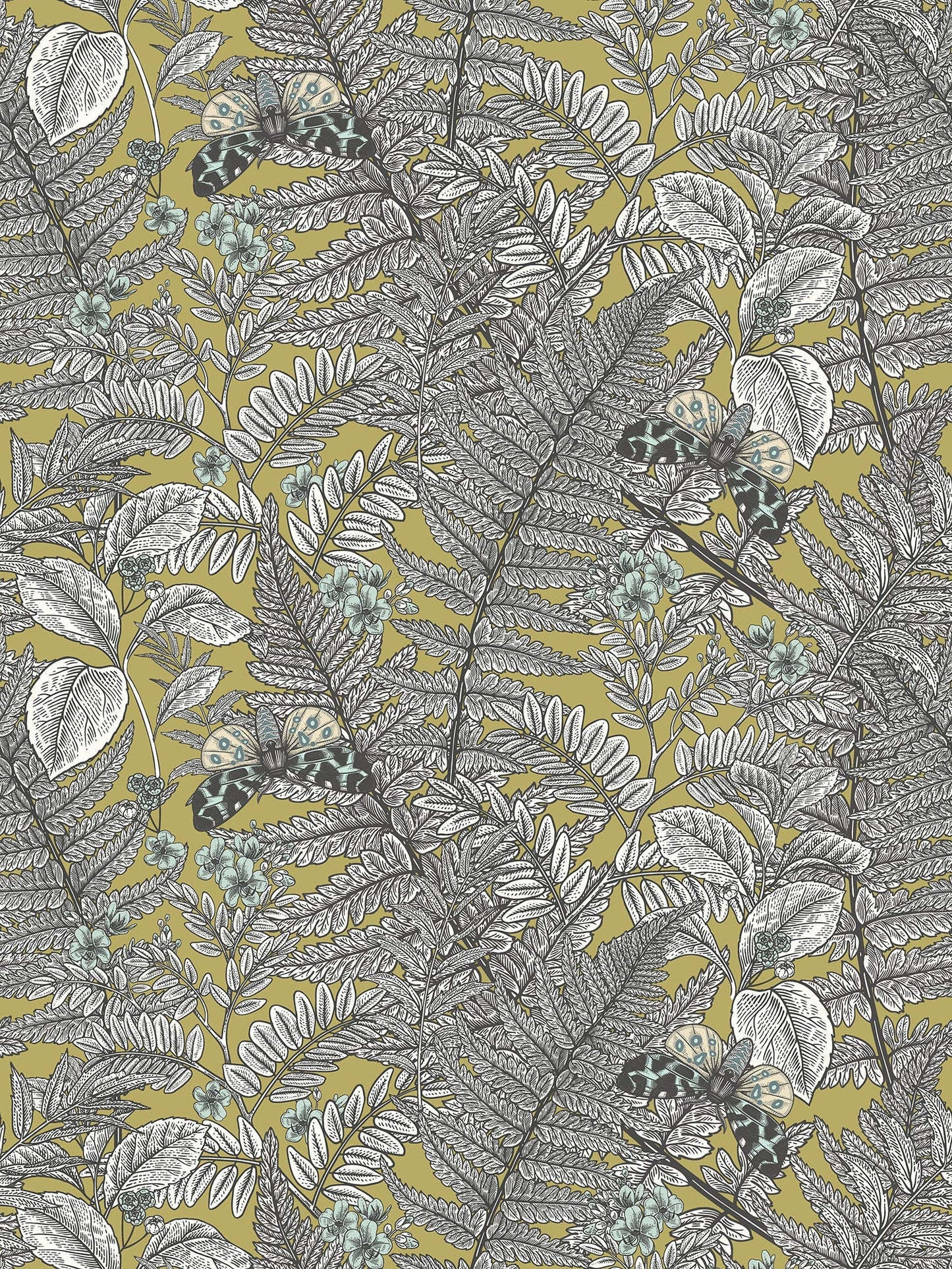 Hoopla Walls Wild Ferns Olive - Hot Tub Shop