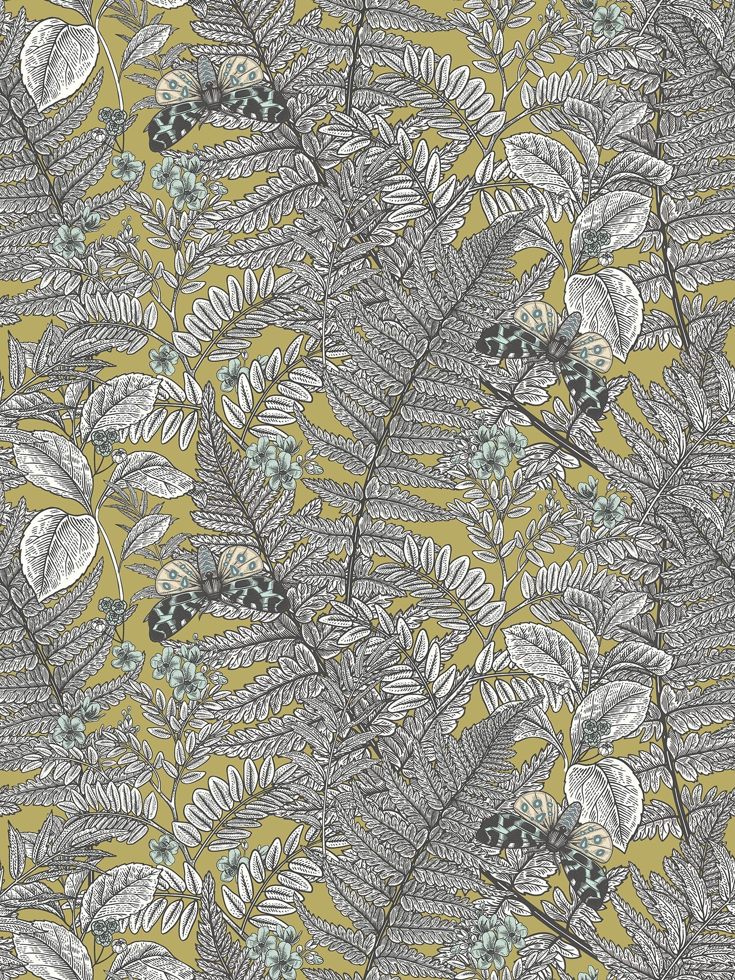 Hoopla Walls Wild Ferns Olive - Hot Tub Shop