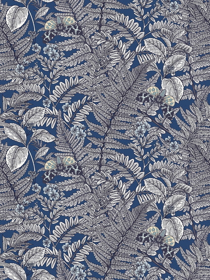 Hoopla Walls Wild Ferns Indigo - Hot Tub Shop