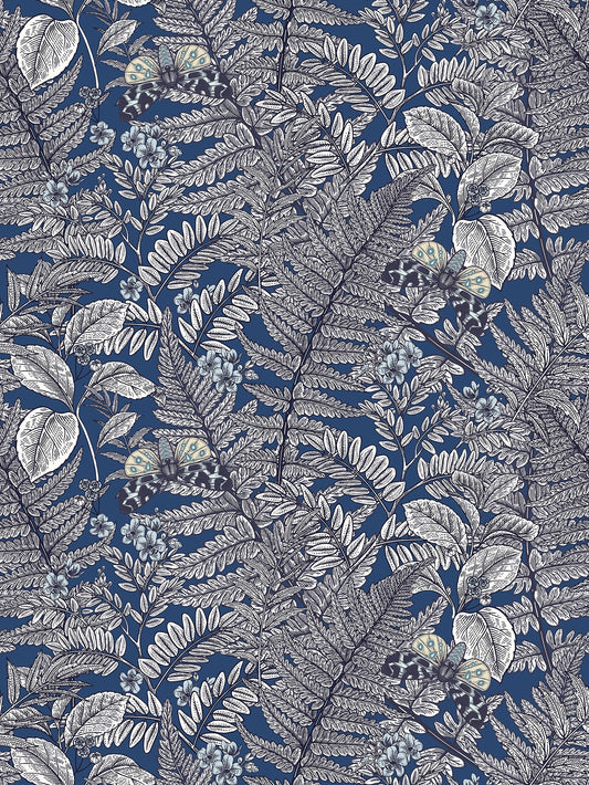 Hoopla Walls Wild Ferns Indigo - Hot Tub Shop