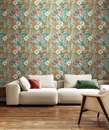 Hoopla Walls Oasis Coral Teal
