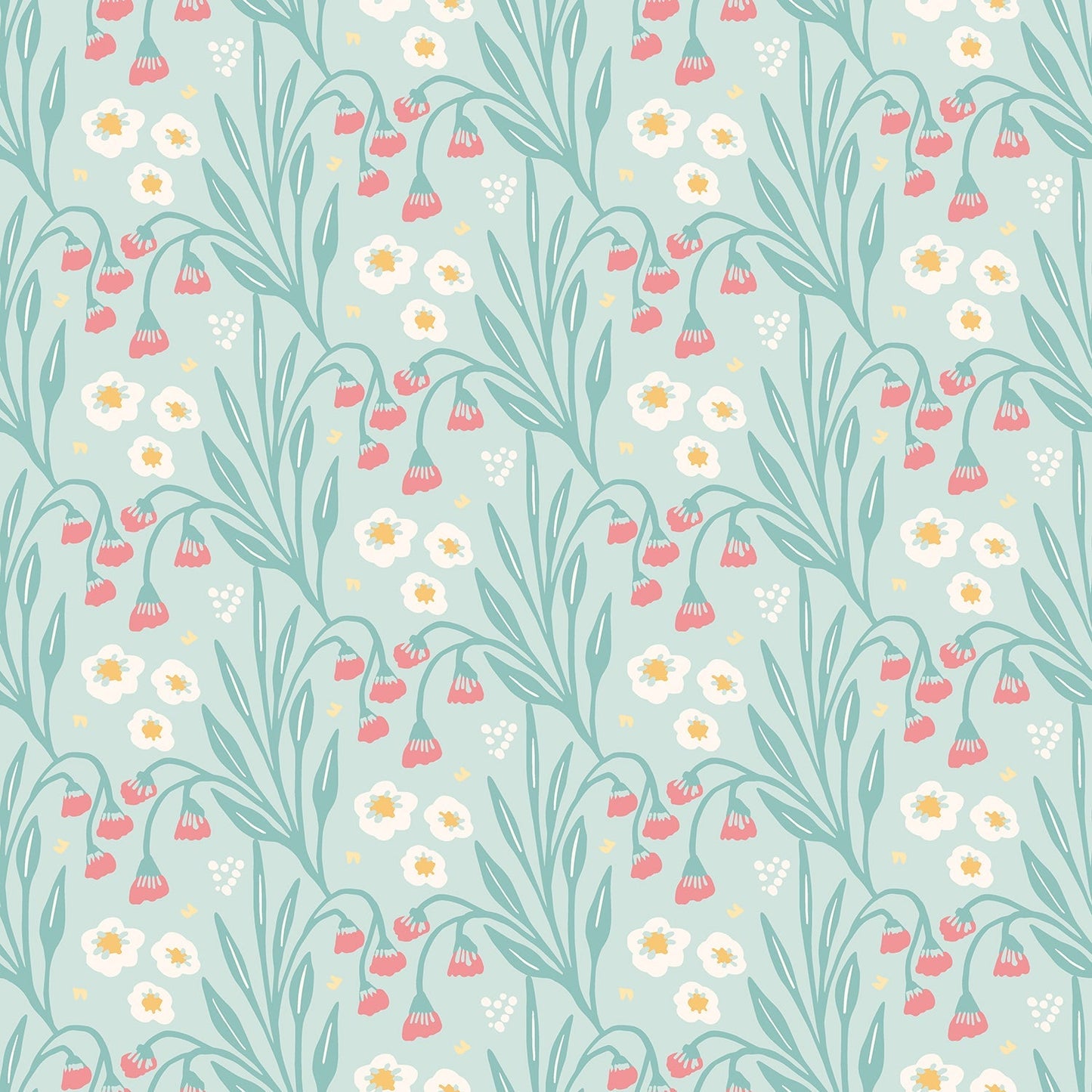 Hoopla Walls Meadow Stripe Seafoam Coral