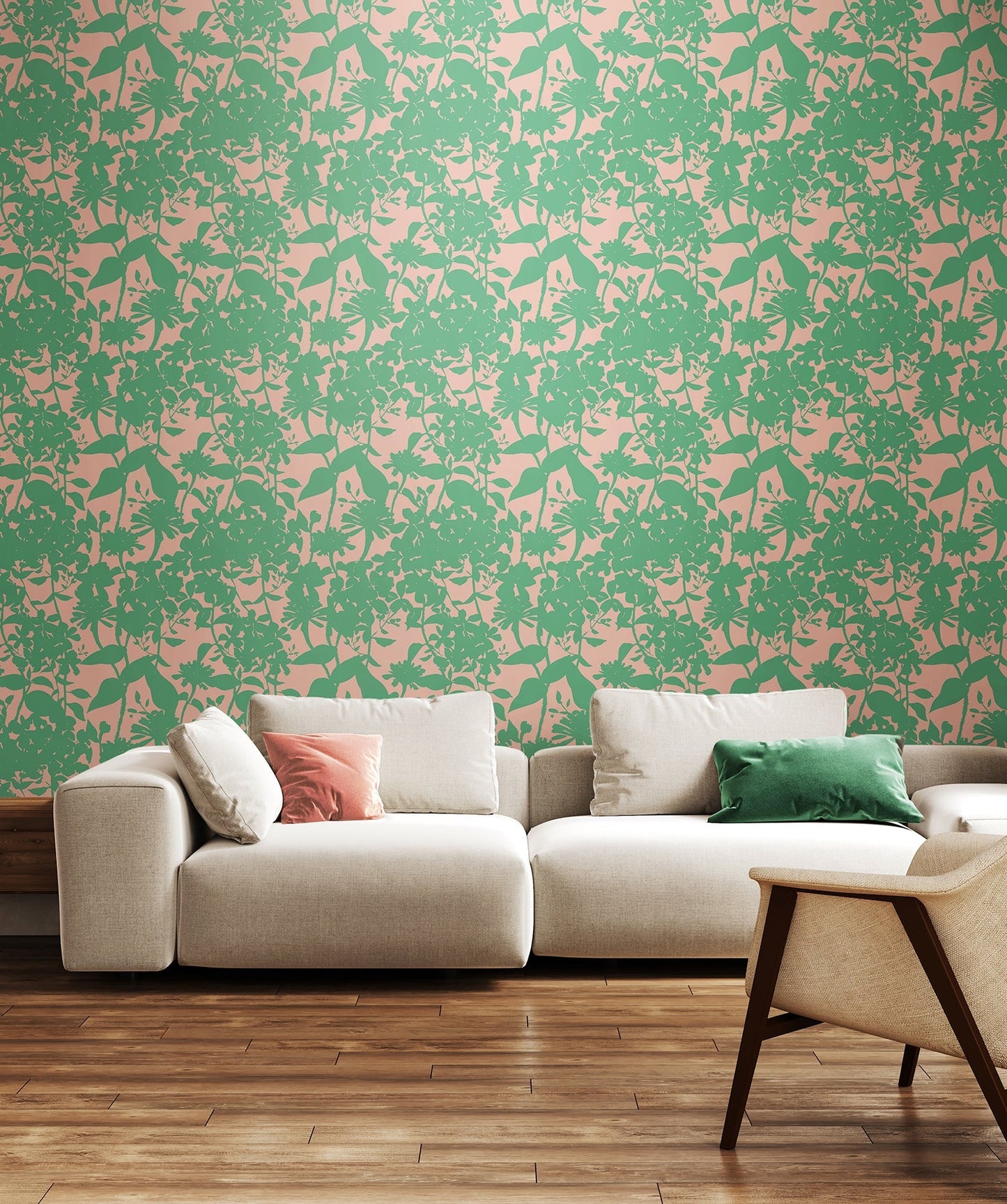 Hoopla Walls Summer Silhouette Jade Blossom