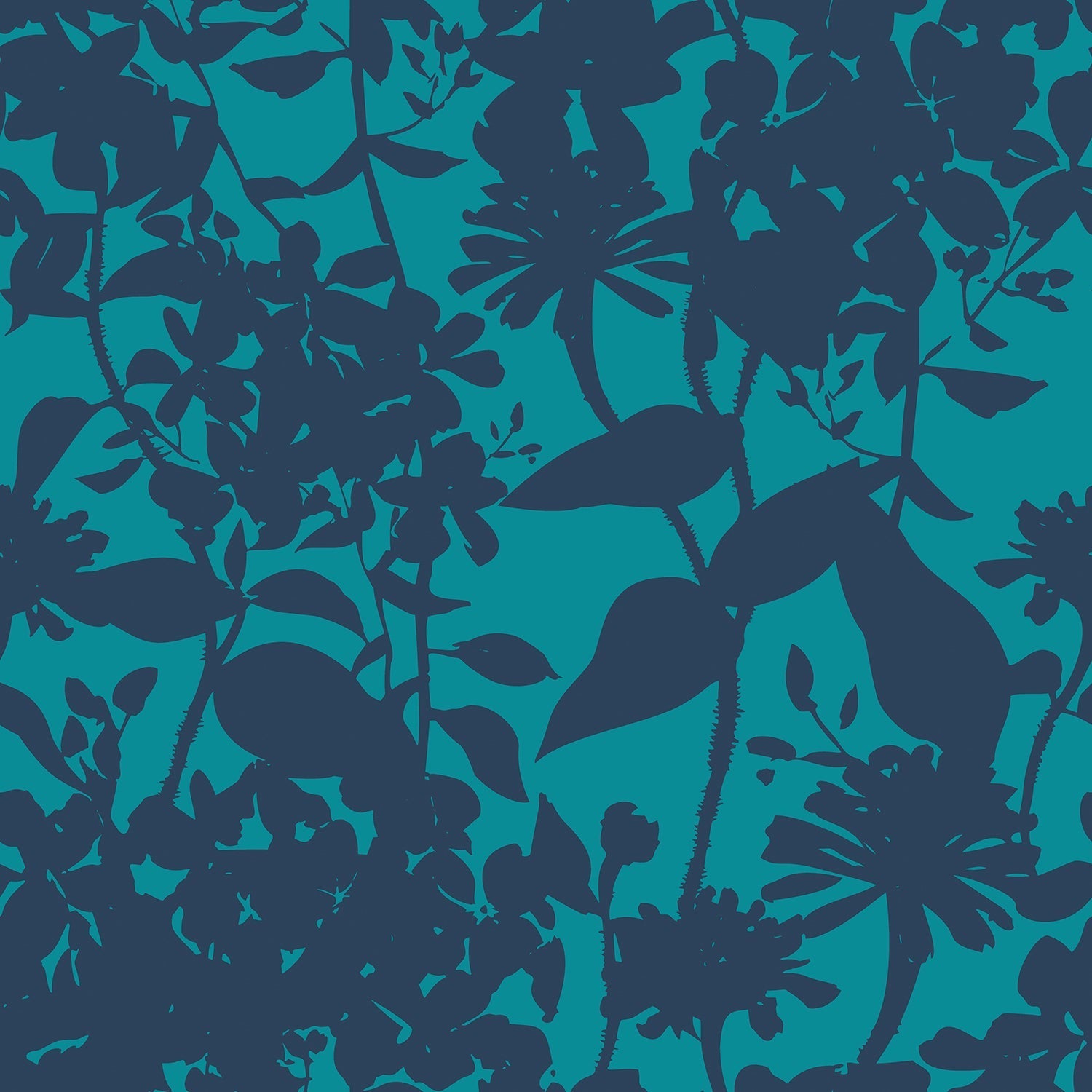 Hoopla Walls Summer Silhouette Ink Teal - Hot Tub Shop