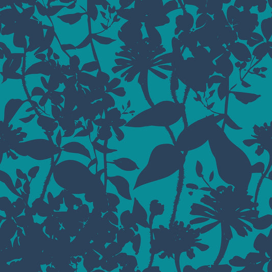 Hoopla Walls Summer Silhouette Ink Teal - Hot Tub Shop