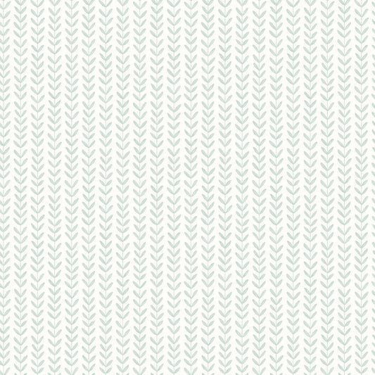 Hoopla Walls Ditsy Leaf Stripe Duck Egg