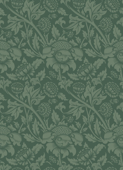Hoopla Walls Damask Trail Forest Green