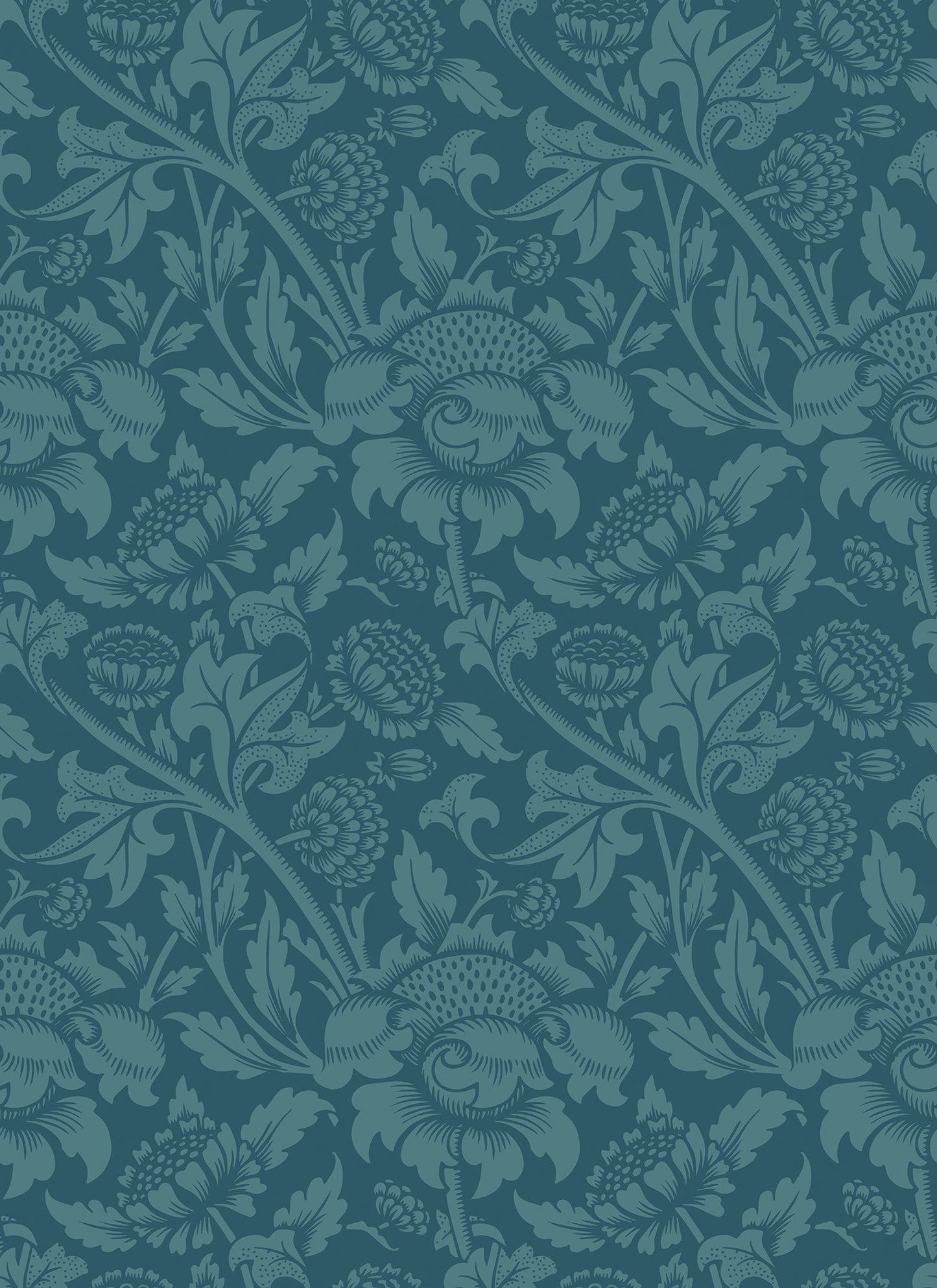 Hoopla Walls Damask Trail Rich Teal