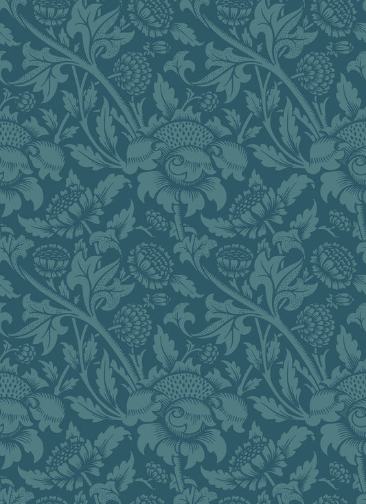 Hoopla Walls Damask Trail Rich Teal