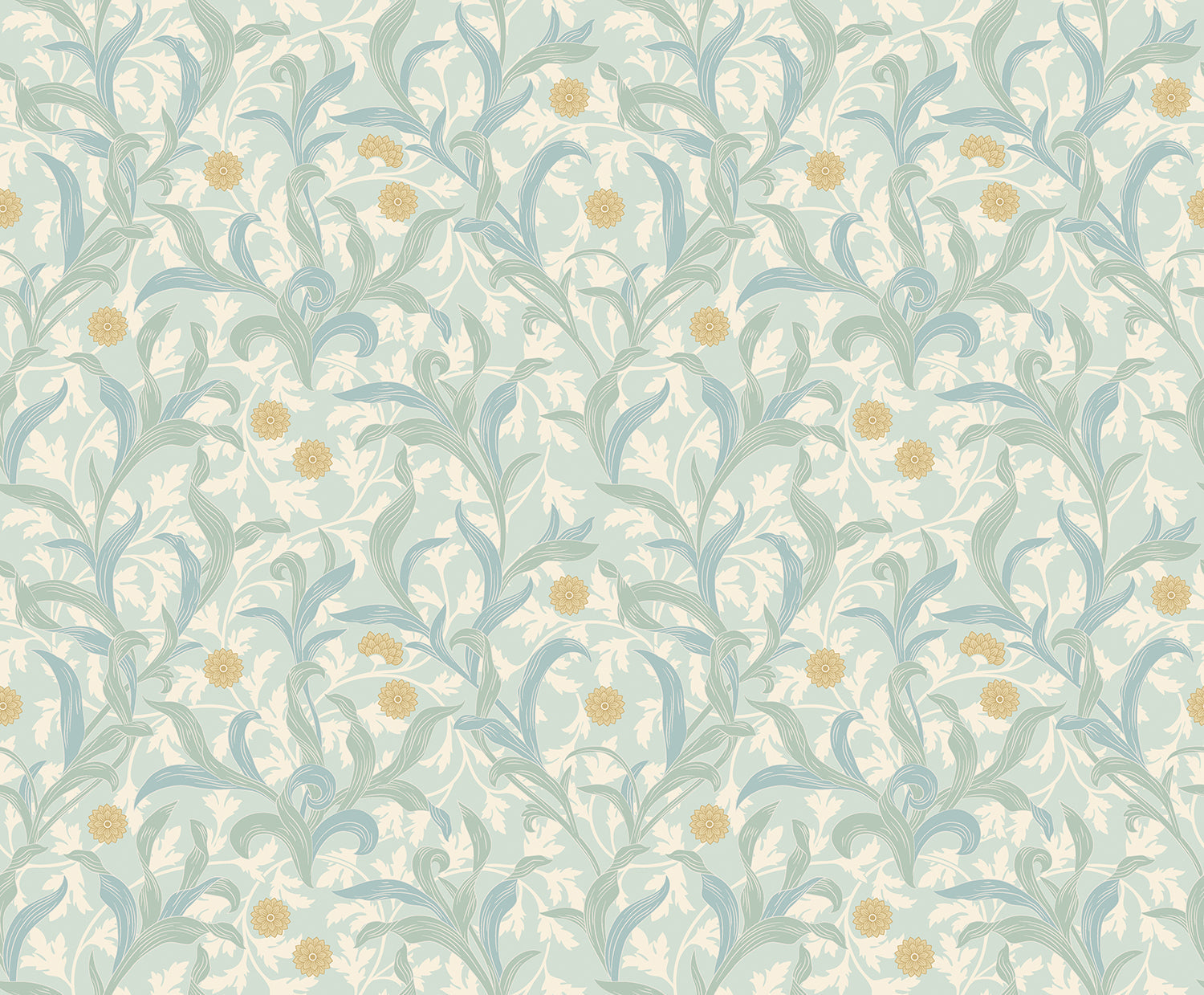 Hoopla Walls Floral Trail Duck Egg Blue - Hot Tub Shop