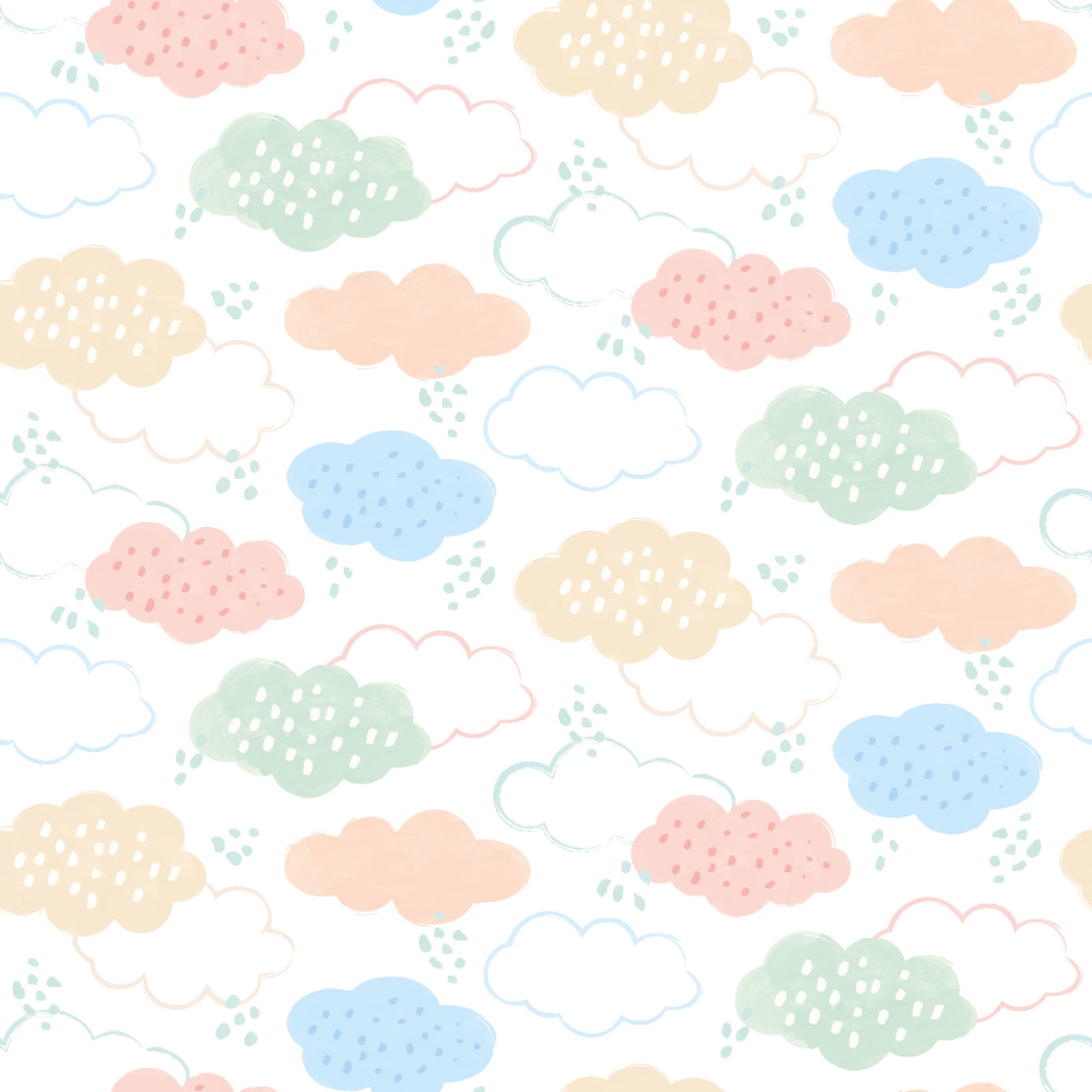 Hoopla Walls Fluffy Clouds Pastel Riot