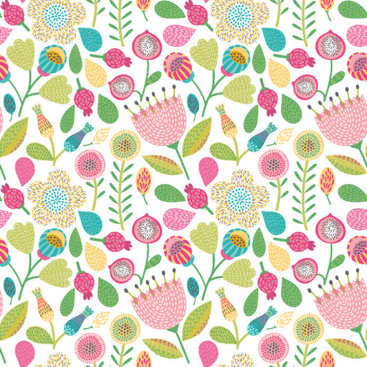 Hoopla Walls Folk Floral Tutti Frutti