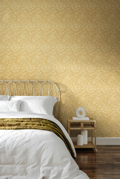 Hoopla Walls Damask Trail Gold
