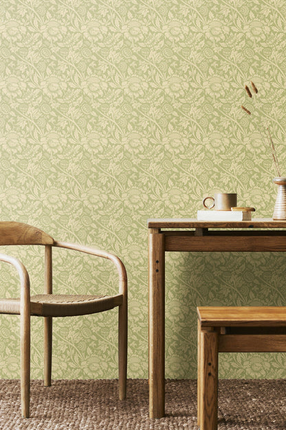 Hoopla Walls Damask Trail Bamboo - Hot Tub Shop