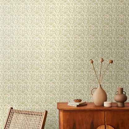 Hoopla Walls Floral Trail Sage Coral