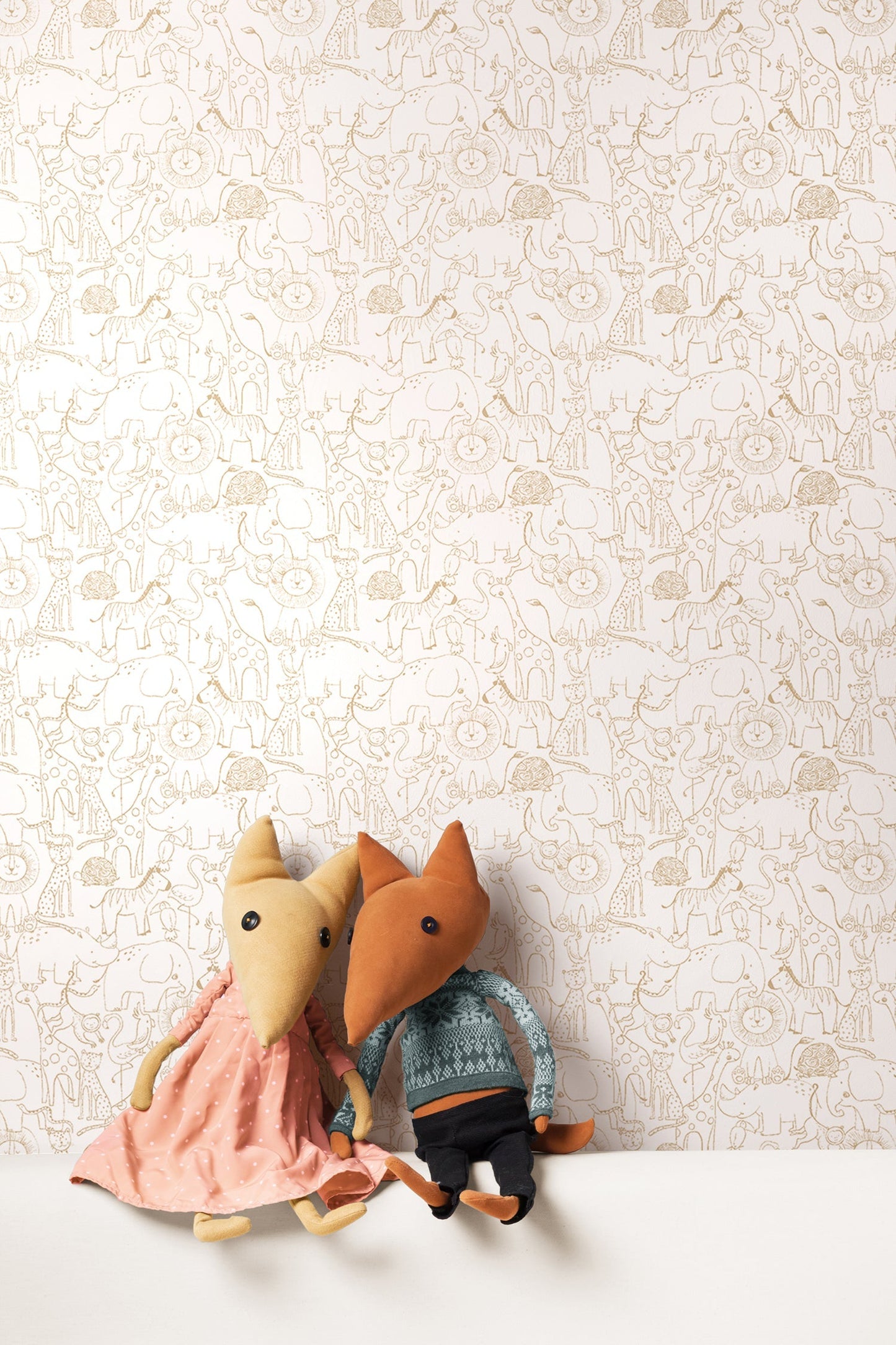 Hoopla Walls Animal Doodle Parchment - Hot Tub Shop