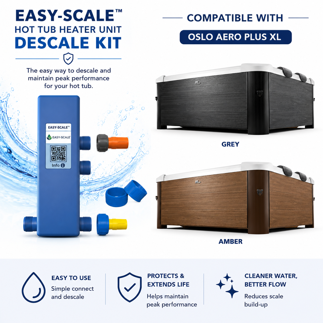 EASY-SCALE MSpa Oslo Aero Plus XL Hot Tub Maintenance Descaler Kit