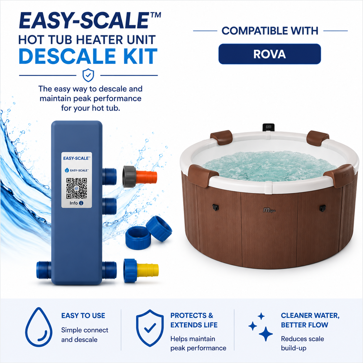 EASY-SCALE MSpa Rova Hot Tub Maintenance Descaler Kit