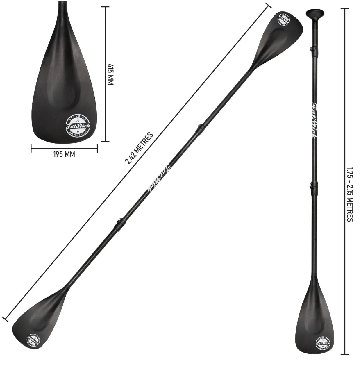 4 Piece Carbon Shaft Paddle Board/KAYAK Paddle - Hot Tub Shop