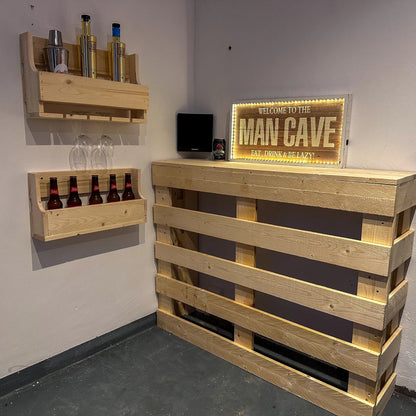 Rustic Wooden Pallet Style Bar - Hot Tub Shop