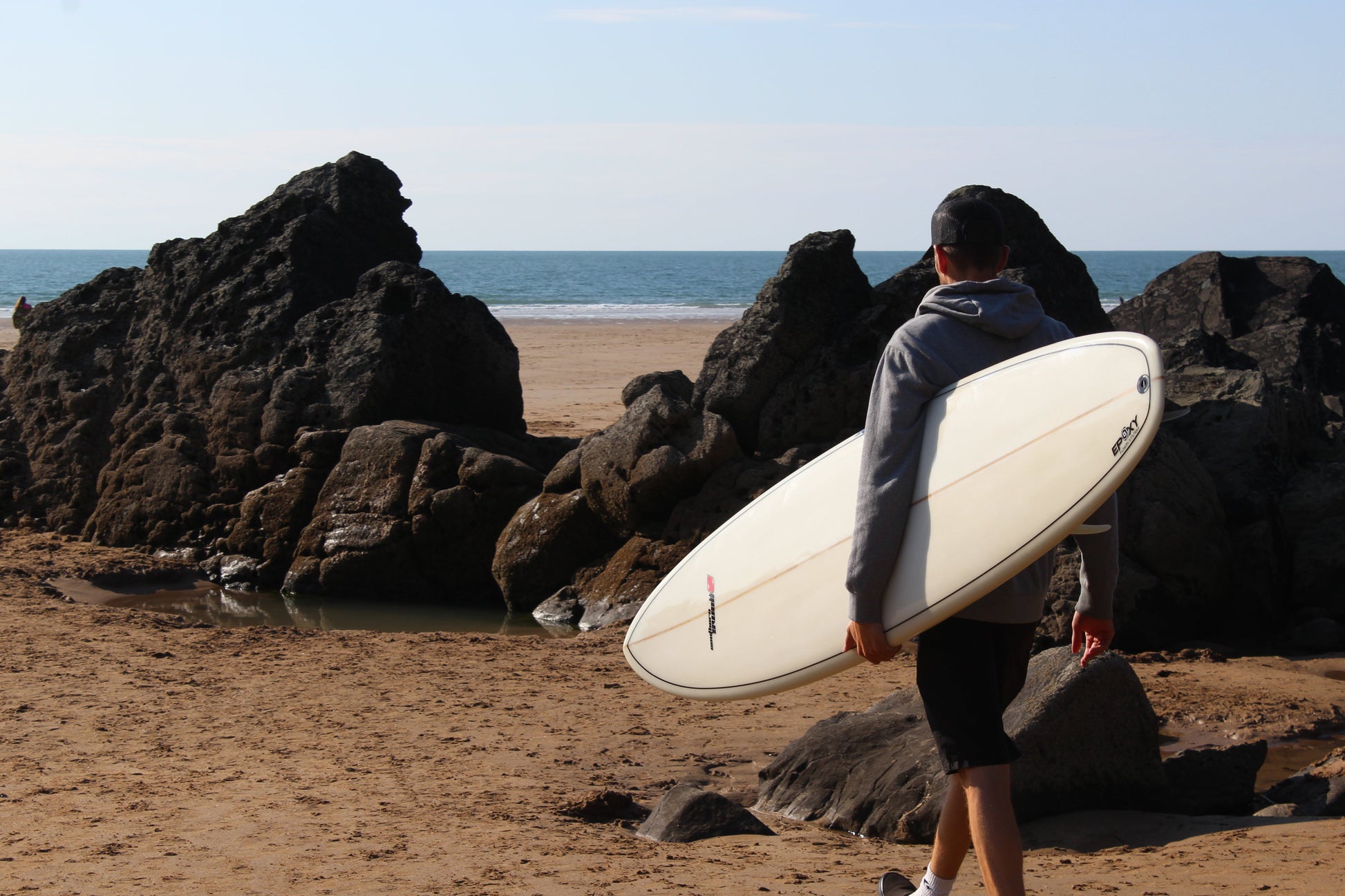 9ft Southern Swells Longboard Round Tail Clear Epoxy Finish (FINS Included) - Hot Tub Shop