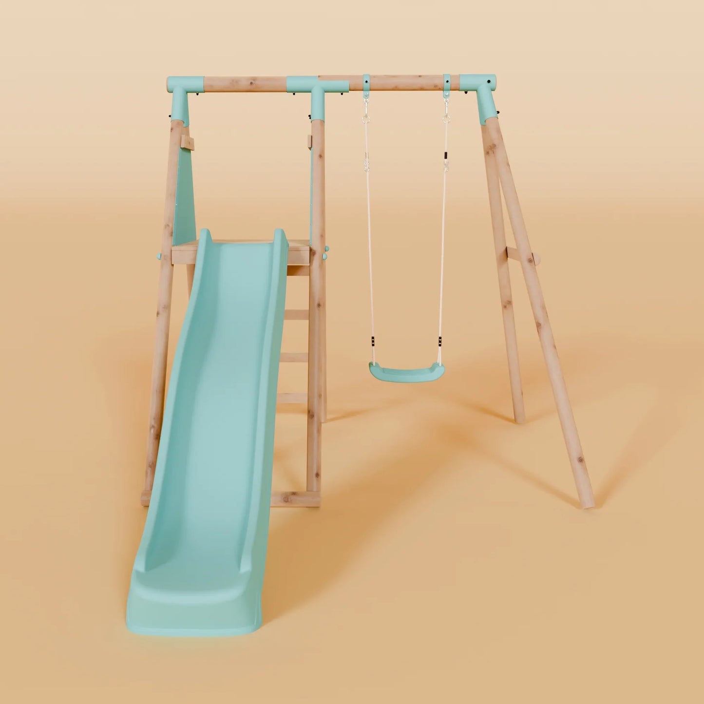 Single Wooden Swing Set With Slide - Springwood I