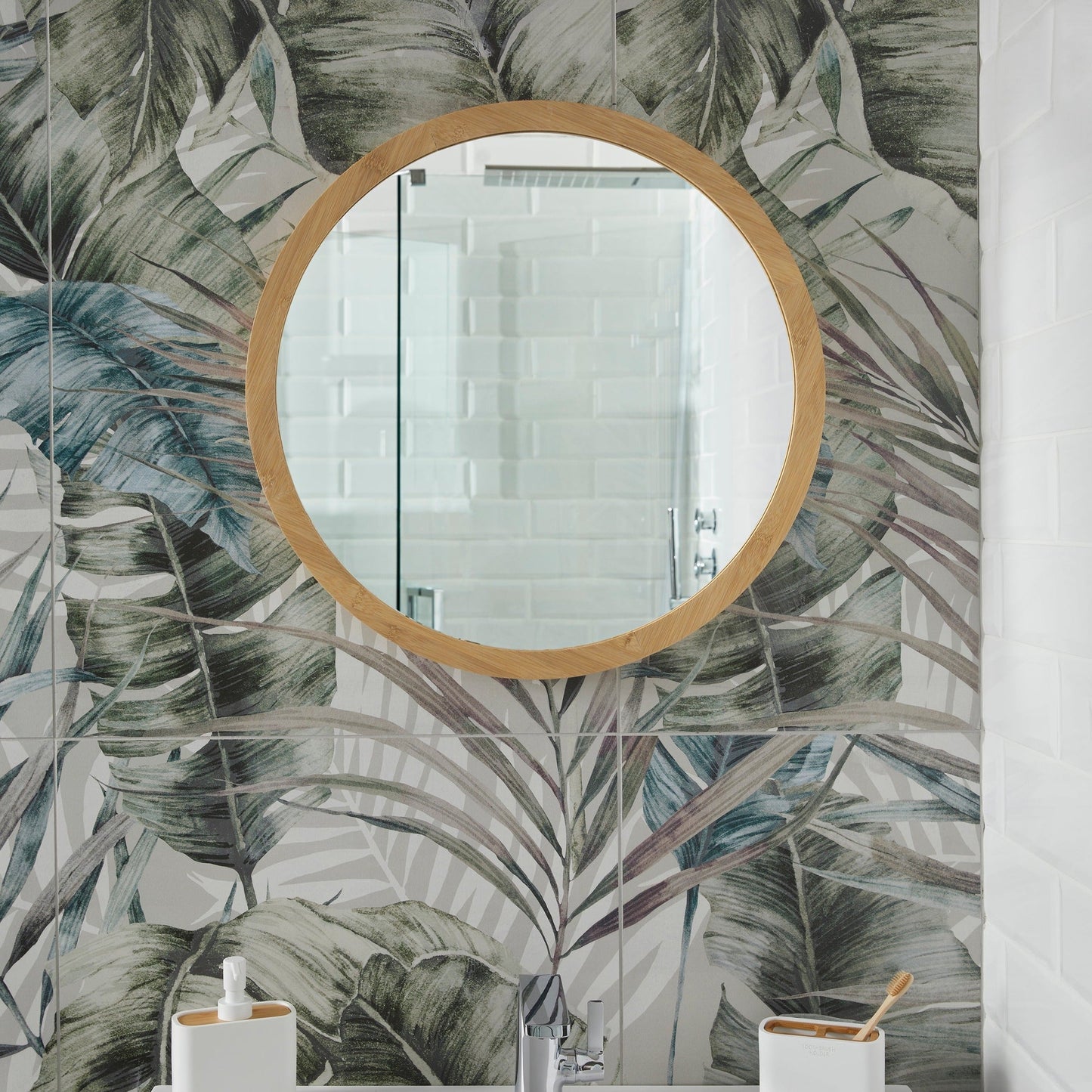 Origins Living Kenji Mirror Round 60cm Bamboo - Hot Tub Shop