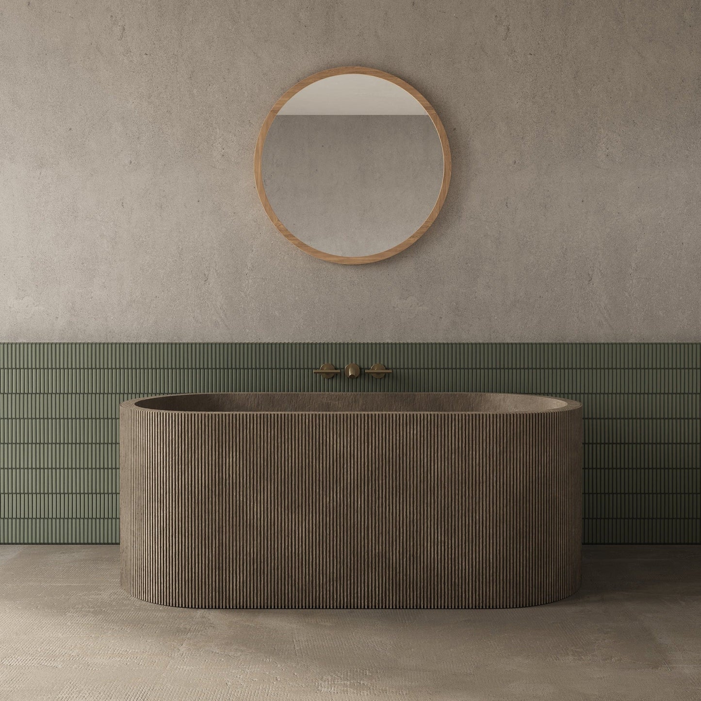 Origins Living Kenji Mirror Round 60cm Bamboo - Hot Tub Shop