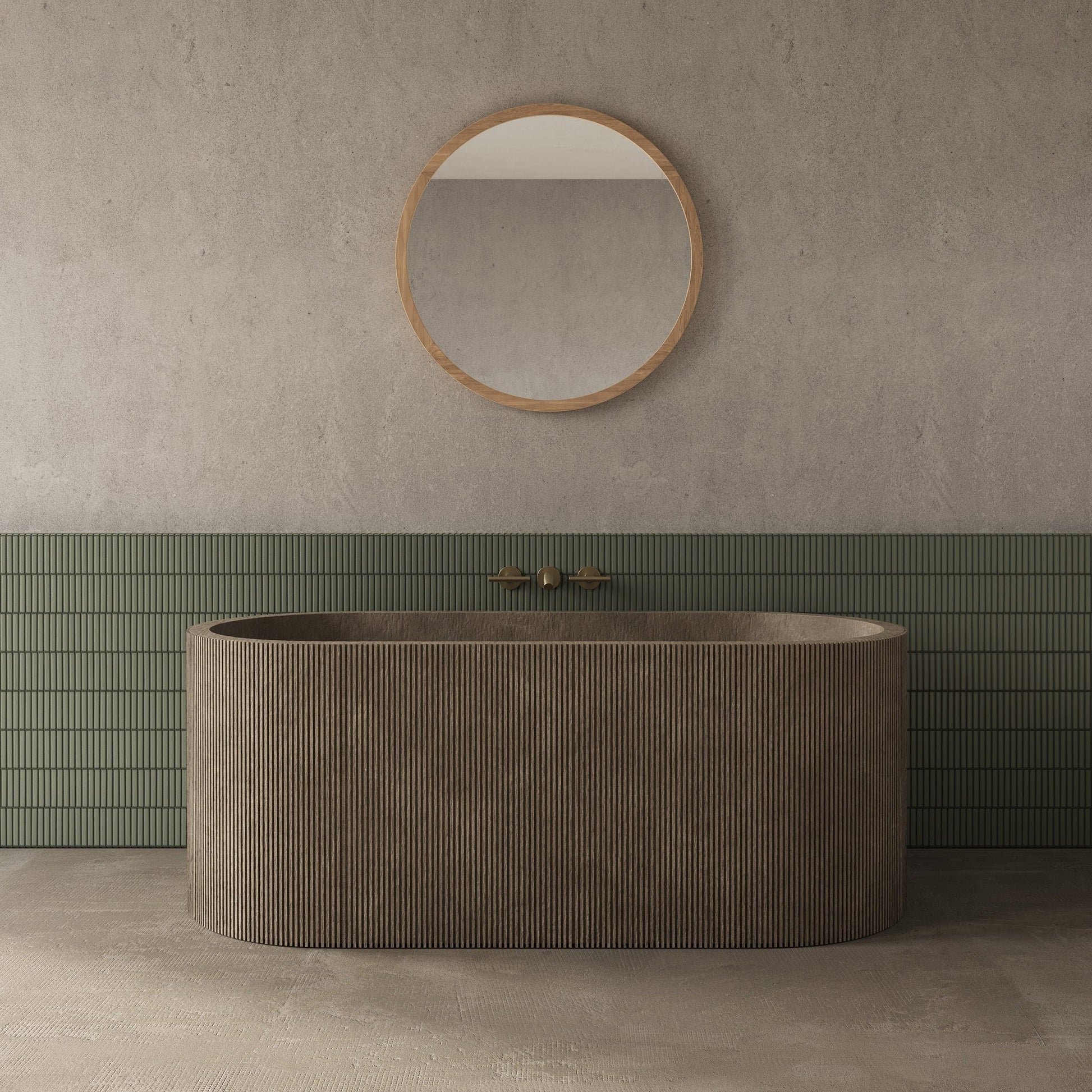 Origins Living Kenji Mirror Round 60cm Bamboo - Hot Tub Shop