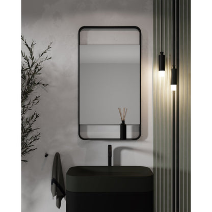 Origins Living Ludgate Mirror With Shelf 55x100cm Matt Black