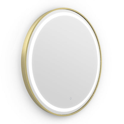 Origins Living Lomax Light Round Mirror 70cm Brushed Brass