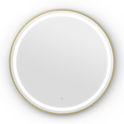 Origins Living Lomax Light Round Mirror 70cm Brushed Brass