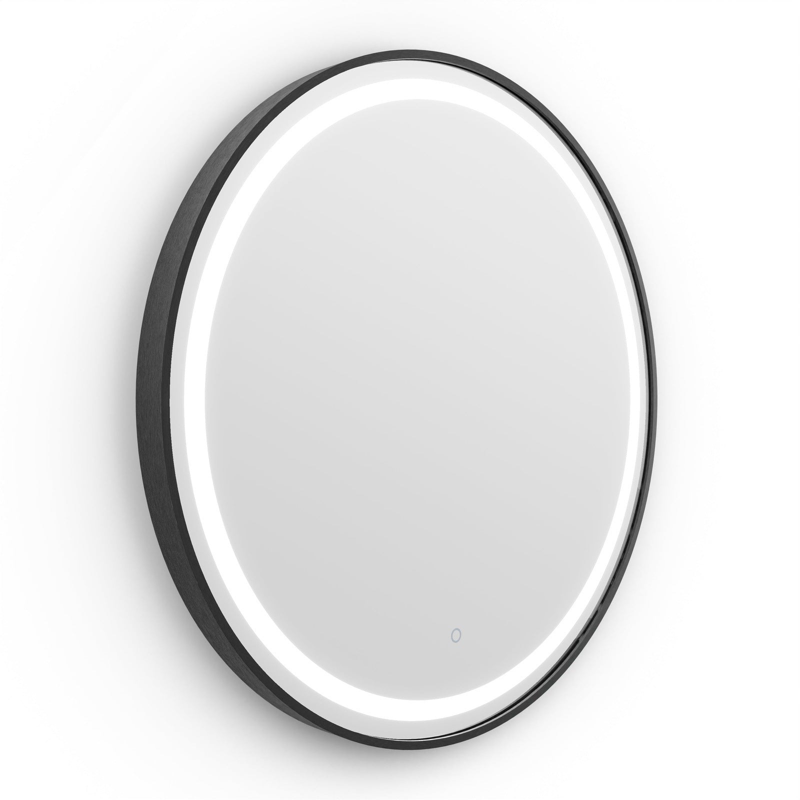 Origins Living Lomax Light Round Mirror 70cm Brushed Black - Hot Tub Shop