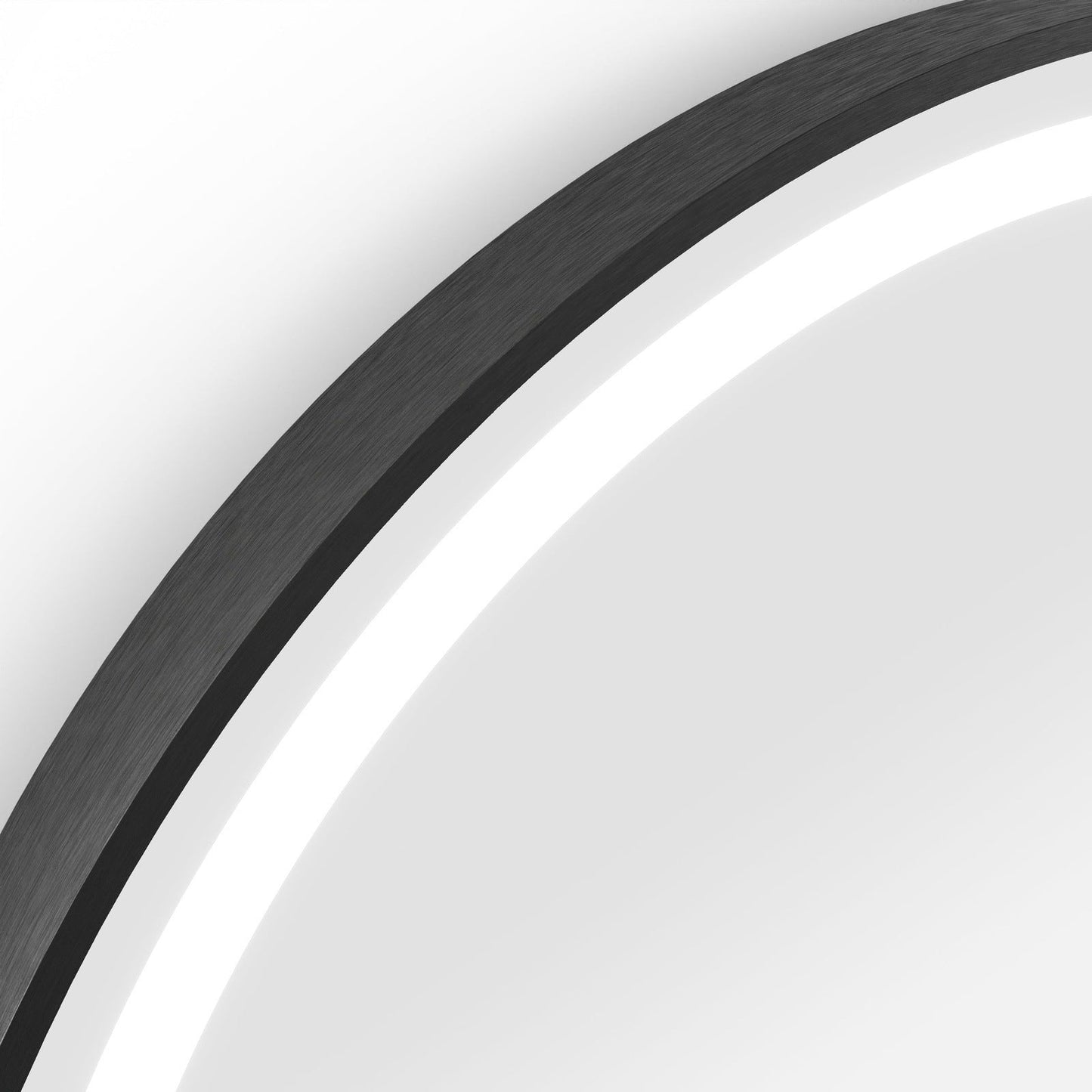 Origins Living Lomax Light Round Mirror 70cm Brushed Black - Hot Tub Shop