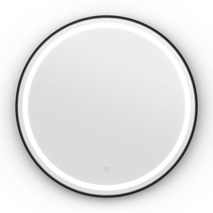 Origins Living Lomax Light Round Mirror 70cm Brushed Black - Hot Tub Shop