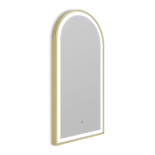 Origins Living Lomax Light Arch Mirror 40x80cm Brushed Brass - Hot Tub Shop