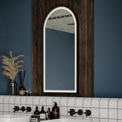 Origins Living Lomax Light Arch Mirror 50x100cm Brushed Black