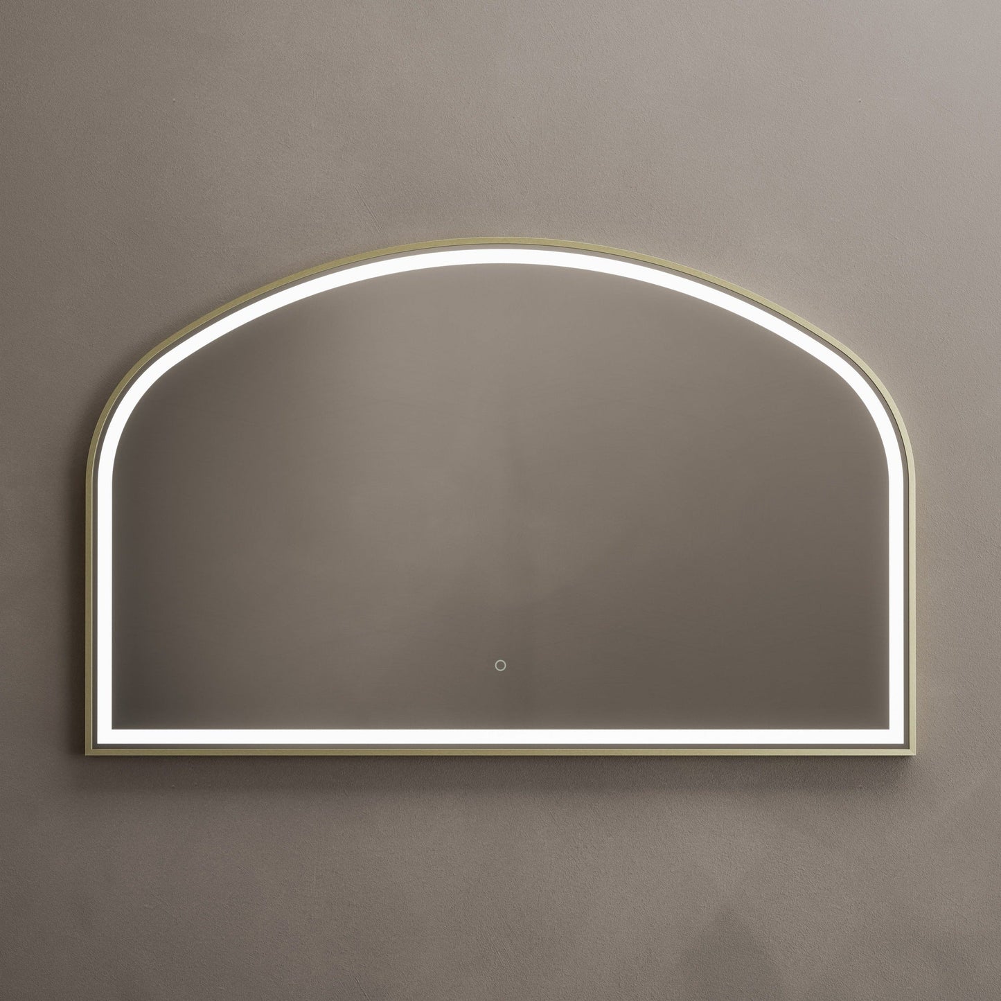 Origins Living Lomax Light Overmantle Arch Illuminated Mirror 120 X 75cm Brushed Brass