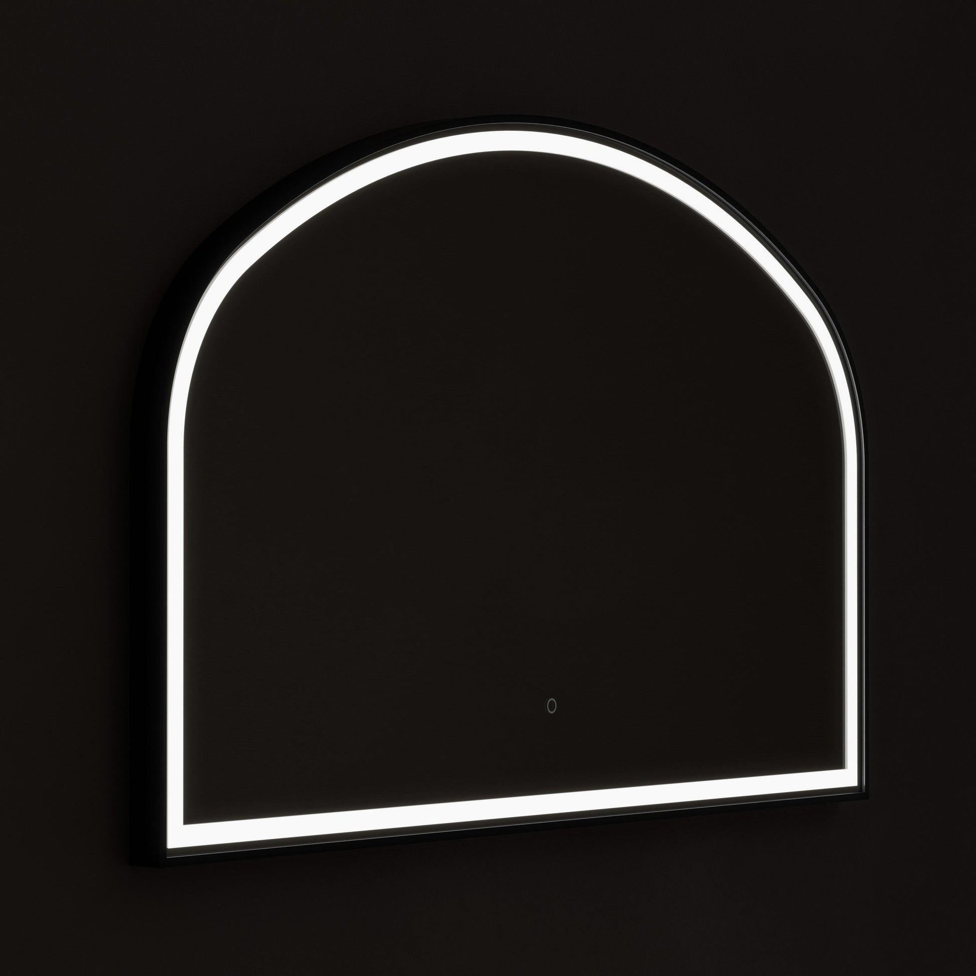 Origins Living Lomax Light Overmantle Arch Illuminated Mirror 120 X 75cm Brushed Black - Hot Tub Shop