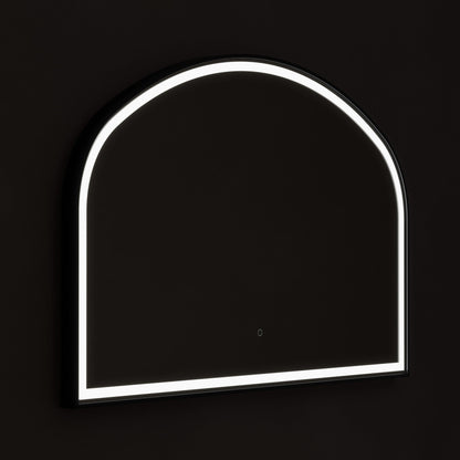 Origins Living Lomax Light Overmantle Arch Illuminated Mirror 120 X 75cm Brushed Black - Hot Tub Shop
