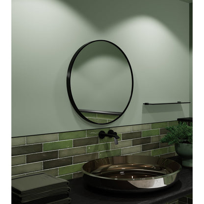 Origins Living Lomax Round Mirror 60cm Matt Black - Hot Tub Shop
