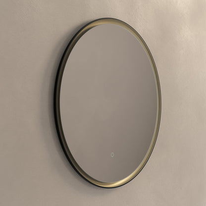 Origins Living Luxor Round Illuminated Mirror 80cm Gold & Black
