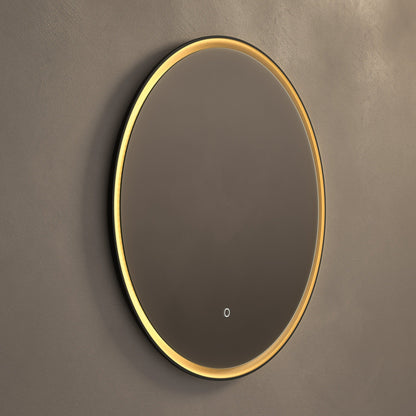 Origins Living Luxor Round Illuminated Mirror 80cm Gold & Black