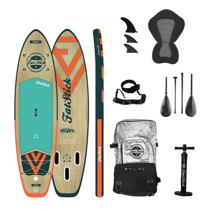 Wooden Menace 11'2 Inflatable Paddle Board | SUP With Seat - Hot Tub Shop