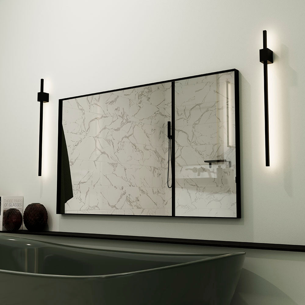 Origins Living Newington Rectangular Mirror 100x80cm Matt Black