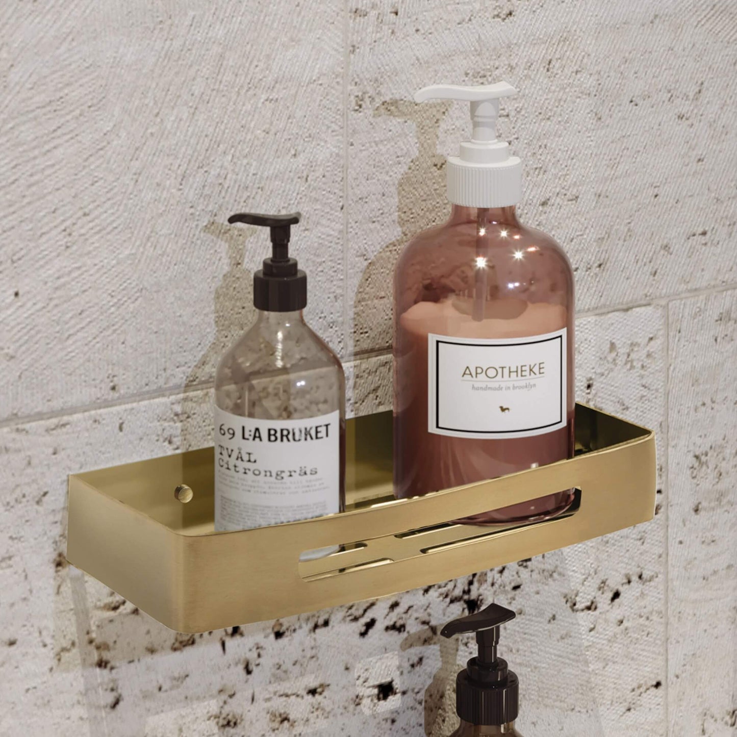 Origins Living Gedy Nerva Shower Basket Brushed Brass - Hot Tub Shop